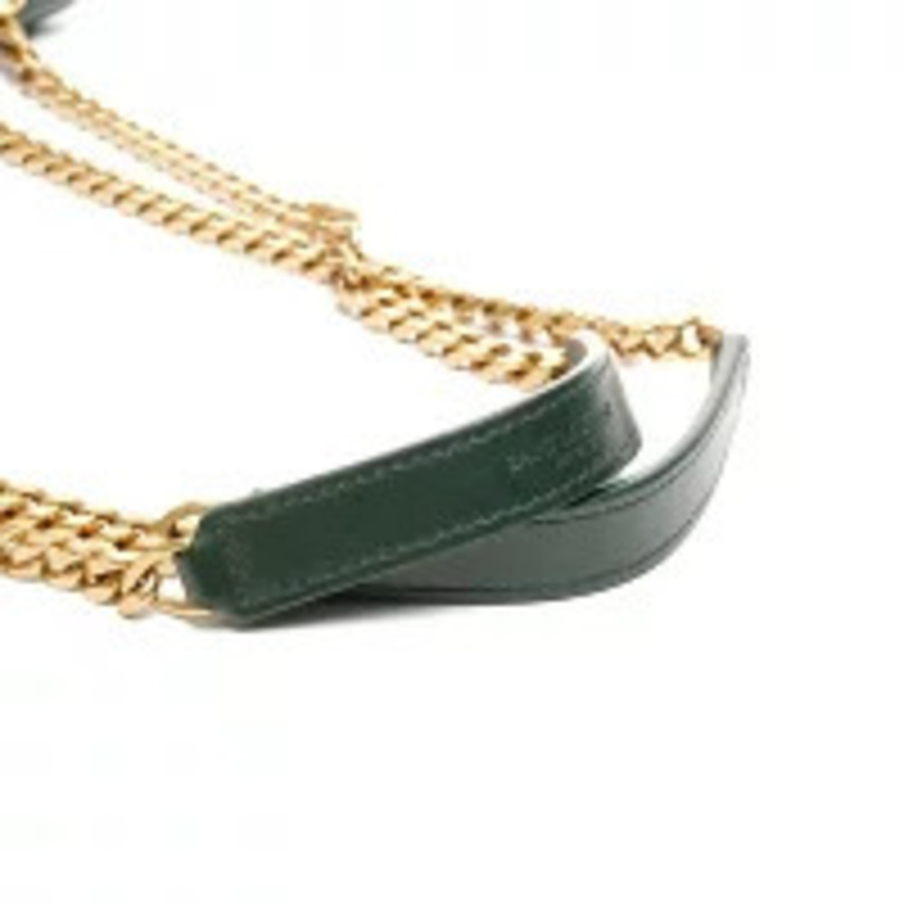 Yves Saint Laurent Monogram Matelasse Chevron Loulou Leather Shoulder Bag Green - Picture 12 of 13